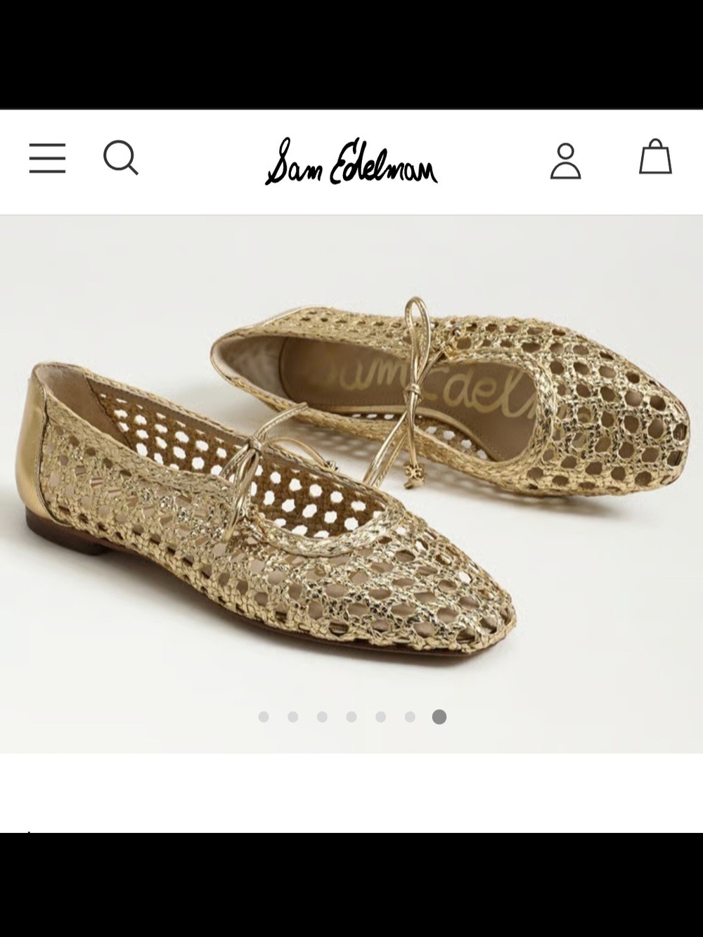 NWOT Sam Edelman Gold Woven Mary Jane Flats